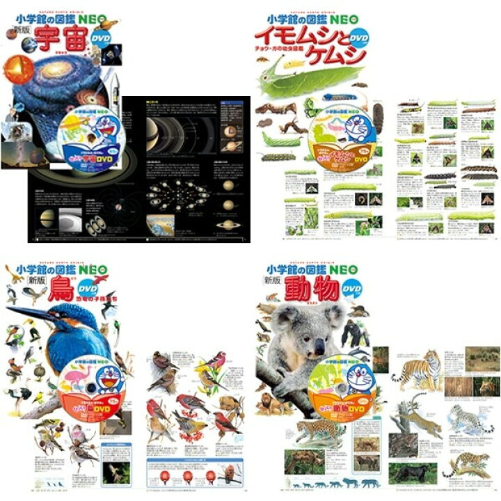 楽天市場】小学館の図鑑NEO ドラえもん DVD付 14冊セット 昆虫/動物/魚 