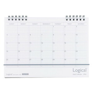 ナカバヤシ 2026年 カレンダー ロジカル卓上カレンダー リングタイプ A5 ホワイト ブロック