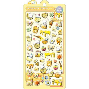 ボンボンドロップシール はちみつボンボン ハニー レモン クマ うさぎ 立体 ステッカー SNS 話題 かわいい クーリア