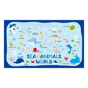 遠足マット シーアニマルワールド 1人用 60cm×1m 子供用 レジャーシート 海の生き物 ピクニック かわいい 日本製 トルネ - メール便対象