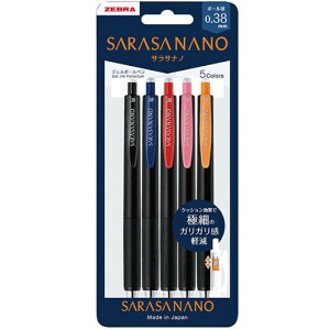 �T���T�i�m SARASA NANO 0.38mm �� 5�F�Z�b�g/��{�F �W�F���{�[���y�� �ɍ� �������� ���炳�� �蒠 �m�[�g �[�u�� - ���[���֑Ώ�