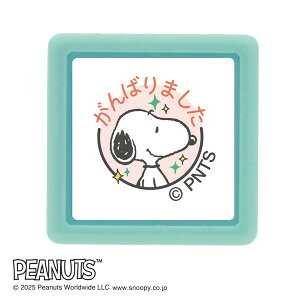 こどものかお スヌーピー ミニスタンプ 浸透印 がんばりました レッド - メール便対象