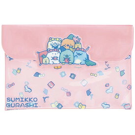 すみっコぐらし クリアケース みんなでナイトルーティーン B5 フラップ付 透明 書類 文具 小物 かわいい サンエックス
