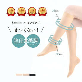 【クーポンで25％OFF！1,260円】着圧ソックス 医療用 編機 弾性ソックス 日本製 段階着圧 着圧 着圧ストッキング ストッキング靴下 ひざ丈 ひざ下 膝丈 強圧 フライト 飛行機 マタニティ 妊婦 肌色 【魔法のキュットスリム・美脚ハイソックス】