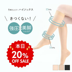 【本日20％OFF！】着圧ソックス 医療用 編機 弾性ソックス 日本製 段階着圧 着圧 着圧ストッキング ストッキング靴下 ひざ丈 ひざ下 膝丈 強圧 フライト 飛行機 マタニティ 妊婦 肌色 【魔法のキュットスリム・美脚ハイソックス】【SP1】【SS】