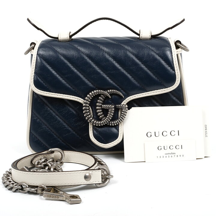 楽天市場】グッチ GUCCI 583571 GGマーモント ミニトップハンドル 
