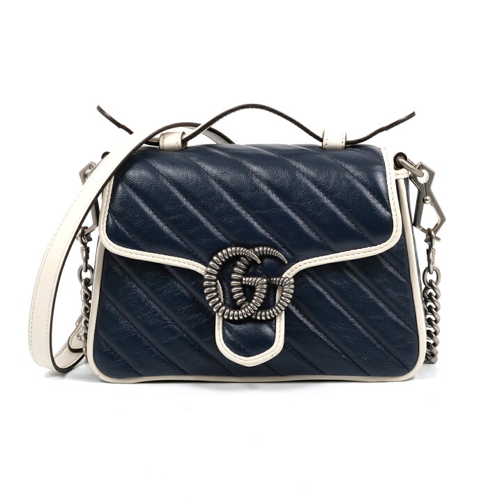 楽天市場】グッチ GUCCI 583571 GGマーモント ミニトップハンドル  
