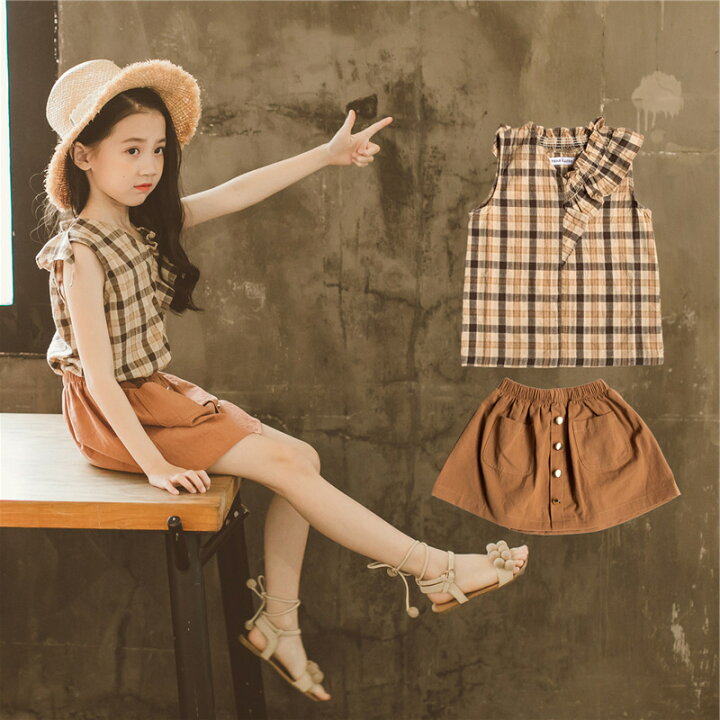 楽天市場】子供服 セットアップ トップス+スカート カジュアル 