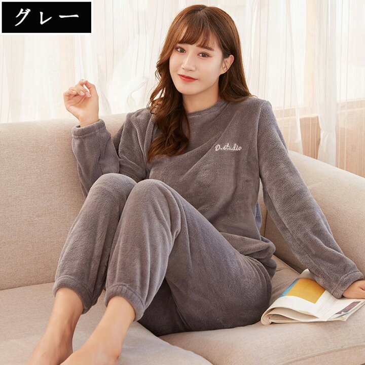 楽天市場 パジャマ レディース 冬 ルームウェア 上下セット 長袖 裏起毛 厚手 暖かい もこもこ ロングパンツ セットアップ パジャマ 大きいサイズ ナイトガウン 部屋着 かわいい ゆったり おしゃれ 可愛い 寝巻き ナイトウェア 5色 Gbb2号店