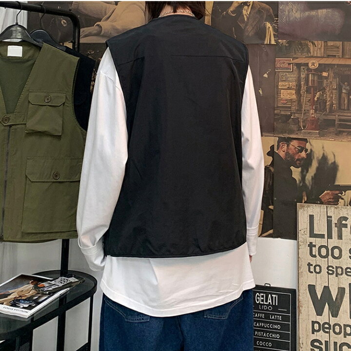 楽天市場 韓国 ファッション メンズ フィッシュングベスト おしゃれ ベスト メンズ フェス 釣り アウトドア ミリタリーベスト ハンティッシュベスト ハンティングベスト 狩猟 韓流アイドル 春 夏 サマー レト Gbb2号店