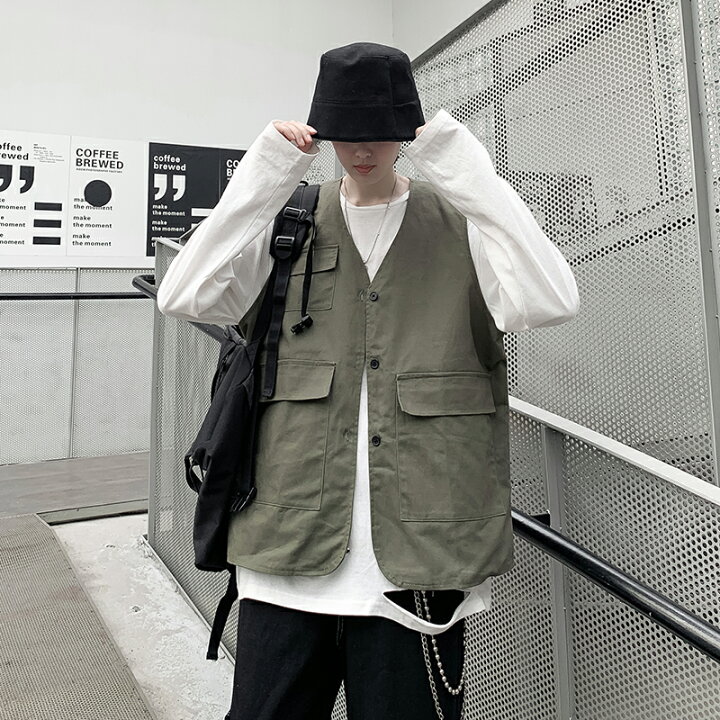 楽天市場 韓国 ファッション メンズ フィッシュングベスト おしゃれ ベスト メンズ フェス 釣り アウトドア ミリタリーベスト ハンティッシュベスト ハンティングベスト 狩猟 韓流アイドル 春 夏 サマー レト Gbb2号店