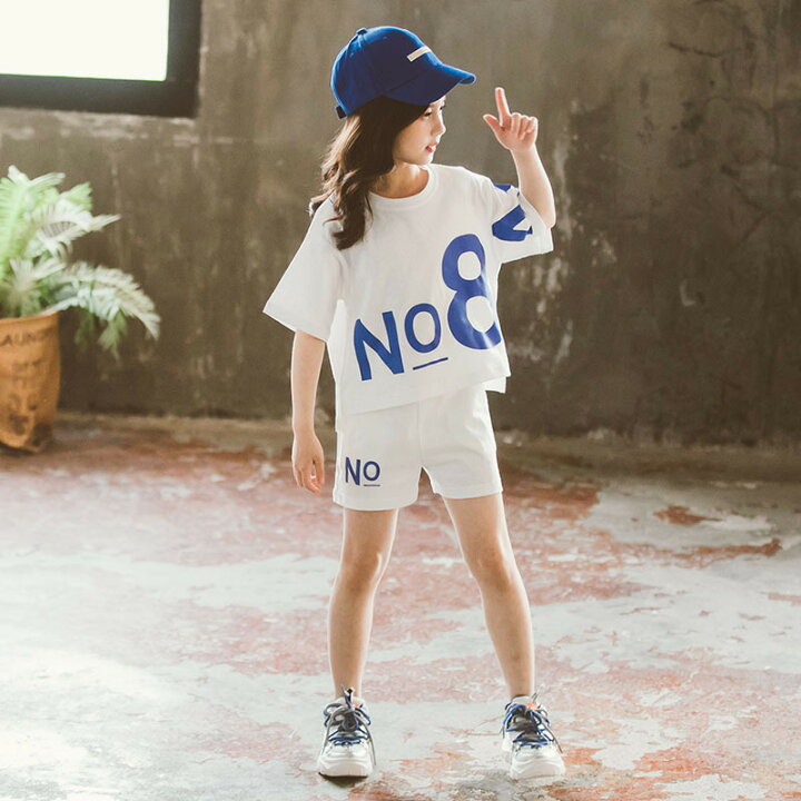 韓国子供服 セットアップ 夏 カジュアル ナチュラル tシャツ 半ズボン ジャージ 半袖 パンツ プリント 女の子 スポーツウェア ゆったり リゾート キッズ こども 可愛い カジュアル きれいめ 運動会 卒園式/入学式 ホワイト パープル GBB2号店 新品 キッズ服 子供服 130 セットアップ Tシャツ ガウチョ 白 ネイビー