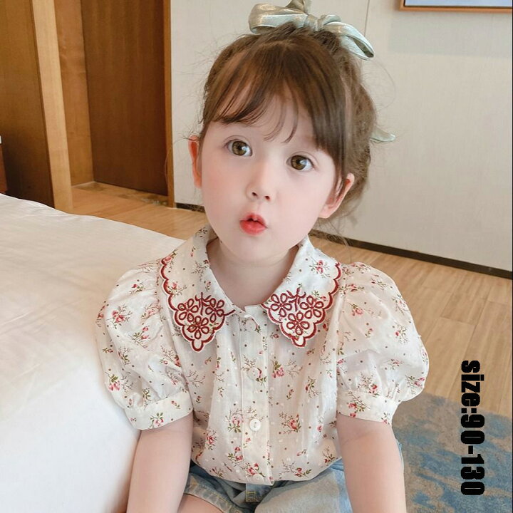 楽天市場 韓国子供服 キッズ シャツ ベビー ブラウス 花柄 夏 半袖 トップス プリント コットン 女の子 おしゃれ 子ども服 ゆったり カジュアル 可愛い ジュニア服 通学 卒園式 入学式 90 130cm Gbb2号店