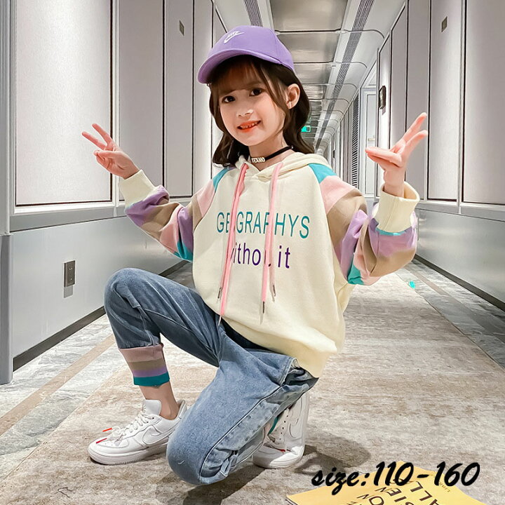 楽天市場 韓国子供服 2点セット カジュアル ナチュラル パーカー デニムズボン ロングパンツ ジーンズ フード付き 春秋 長袖 切り替え デニム セットアップ カジュアル ゆったり 女の子 キッズ こども 可愛い きれいめ 卒園式 入学式 パーティ 110 160cm Gbb2号店