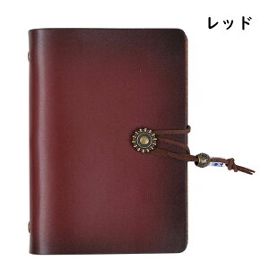 システム手帳 A7サイズ ミニ6穴 80枚 システム手帳 本革 メモ帳 無地 6穴リング リフィル付き 固定用ストラップ スリム 取り替え可能 本体 レザー カバー アンティーク リフィル リング内径15mm