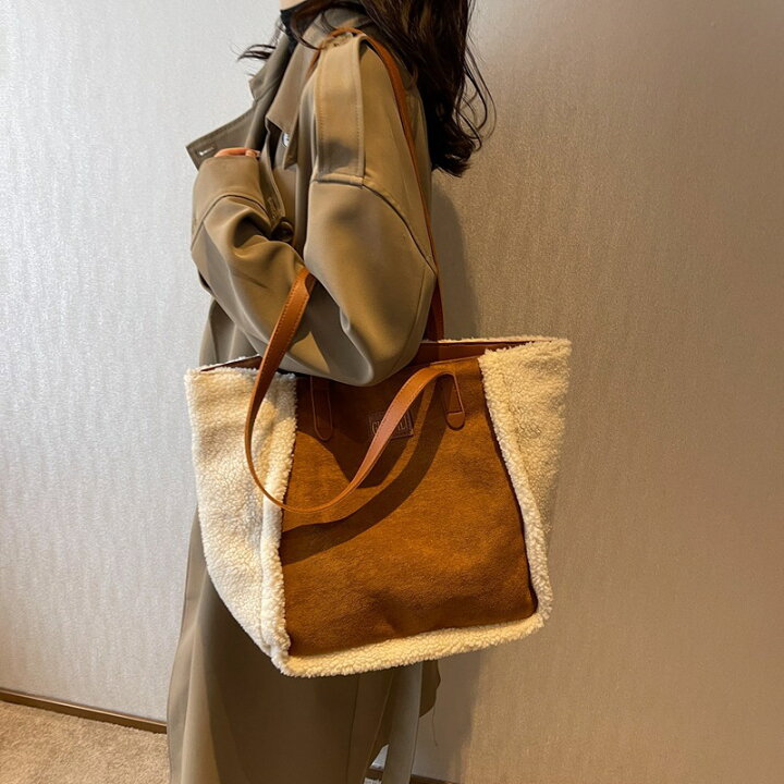 楽天市場】韓国 バッグ レディース 復古 子羊の毛 ベロアバッグ女 秋冬 