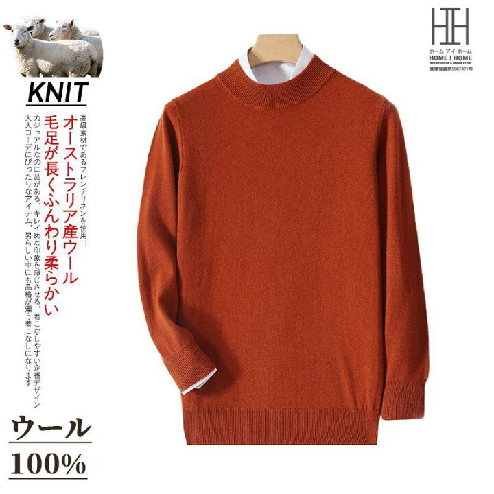 メンズ ニット カットソー[品番：UT000010726]｜SPUTNICKS（スプートニクス）のメンズ ファッション通販｜SHOPLIST（ショップリスト） [Neptunic] セーター メンズ ニット ウール100% ニットセーター 長袖 丸首 紳士 無地 柔らか 防寒 暖かい 通勤