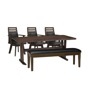 ダイニングテーブルセット ダイニングセット 6人 5点セット 6人掛け 北欧 おしゃれ ダイニングテーブル 幅180 cm 180cm 4人用 チェアー ベンチ 回転チェア 和風 和モダン 天然木を使用 ダイニン