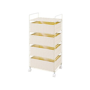 クーポン発行! マラソン期間限定! ランドリー収納 サニタリー収納 ラタン調 ランドリー 幅30cm 30cm 収納 ラタン調チェスト 4段 スリム 組み立て式 ランドリー ラック 棚 衣類収納 チェスト 収