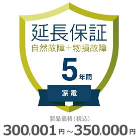 【5/18限定最大2000円OFFクーポン発行＆エントリーで最大ポイント4倍】 家電物損故障付き保証【5年に延長】300,001円～350,000円