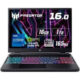 【7/20限定最大2000円OFFクーポン発行＆エントリーでP4倍！更に全商品ポイント3倍！】 Acer エイサー Predator Helios Neo 16 ブラック ノートPC ノートパソコン PHN16-71-N76Z47