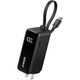 ANKER アンカー Power Bank モバイルバッテリー ブラック A1636N11 30W Fusion Built-In USB-C ケーブル