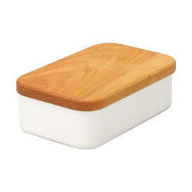 野田琺瑯 ホーロー バターケース 200g用 天然木蓋(サクラ) BT-200