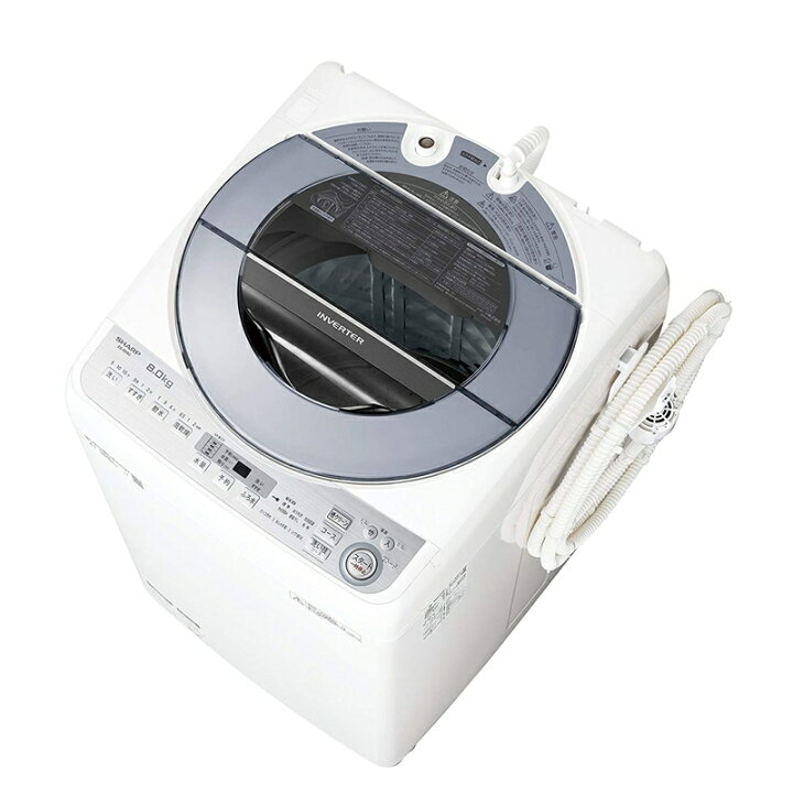 楽天市場】シャープ SHARP 全自動洗濯機 穴なし槽 8kg シルバー ES 