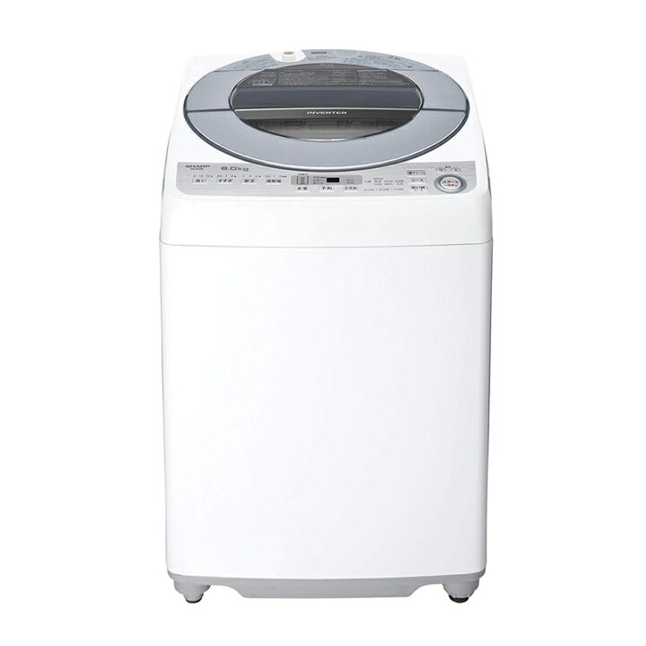 楽天市場】シャープ SHARP 全自動洗濯機 穴なし槽 8kg シルバー ES 