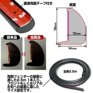 フェンダーモールフェンダーアーチモール2.5mブラック汎用ウレタンゴム製(モールタイヤモールフェンダードレスアップモールホイールフェンダーモール外装フェンダーモール10mmカー用品泥除け車用品泥よけ自動車フェンダーモール車用)so