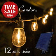 【限定価格〜4/17迄】ソーラーライト 屋外 Candor(R) 明るい おしゃれ 防水 充電式 ストリングライト LED…