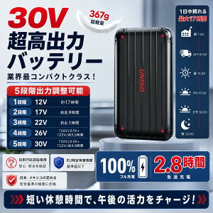 �y2026�ŐV�zUNISO �󒲍�ƕ���p 30V 20000mAh ��e�ʌ����p�o�b�e���[ �P�i �}���[�d 5�i�K�o�� �ő�28���ԉғ� USB�o�� ���o�C���o�b�e���[�Ή� �󒲃t�@���Ή� 1�N�ۏ� ��������