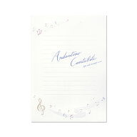 [12枚入]便箋 アンダンティーノ 音符 ヨコ罫|サイズ：210×148mm（A5）／ヨコ罫線15行・9.5mm巾 入り数：…