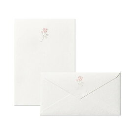 便箋10枚・封筒4枚レターセット｜ローズタンドル｜便箋サイズ：210x148mm、封筒サイズ：100x190mm [XBF0027] | G.C.PRESS（ジーシープレス）| 文房具 封筒便箋セット A5 洋形6号変形 ラッキーモチーフ ラッキーシンボル 花 薔薇 バラ