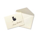 カード BIRTH キャット (カードサイズ：95×130mm/封筒サイズ：100×140mm/中紙付き/入り数：1組)[004-96]| G.C.PRESS（ジーシープレス）| 文房具 バースデーカード メッセージカード 誕生日 お祝い 黒猫 猫 マーガレット ギフト ラッキーシンボル ラッキーモチーフ