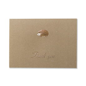 G.C.PRESS カード ハリネズミ THANK YOU 100×140mm 1組入(封筒付き/メッセージカード/サンキューカード/シンプル)