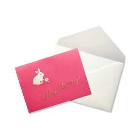 G.C.PRESS カード ウサギ BIRTH 100×140mm 1組入(中紙付き/無地封筒付き/誕生日/バースデーカード/お祝い)