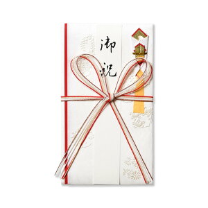 祝儀袋 御祝 花丸文 短冊付 040-36 185x105mm 1組入(たとうタイプ中包み付き/花結び/お祝い/お礼/新築祝い/越前和紙) | G.C.PRESS(ジーシープレス)