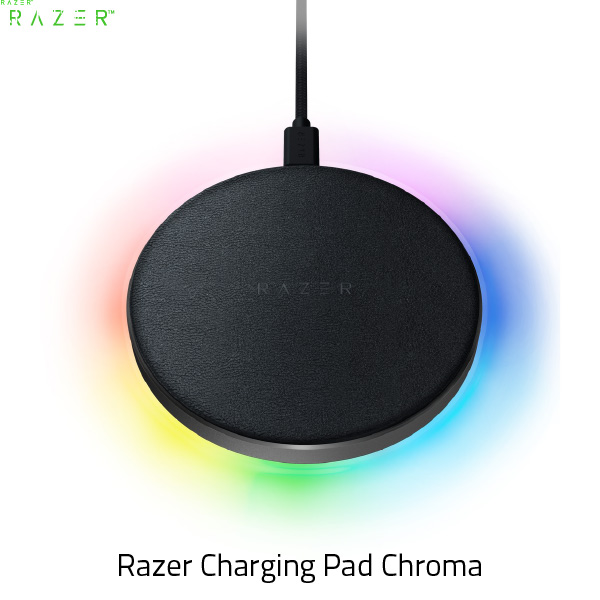 Razer公式 <br>Razer Charging Pad Chroma 10W 急速ワイヤレス充電器 RC21-01600100-R371  レーザー  (iデバイス用ワイヤレス 充電器)