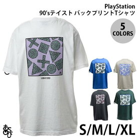 GRAPHT公式 GRAPHT 90sテイスト バックプリントTシャツ PlayStation グラフト ゲーミングライフ (ティーシャツ)