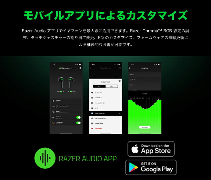 楽天市場 Razer公式 Razer Hammerhead True Wireless 2nd Gen 完全ワイヤレス Bluetooth 5 2 Ipx4 防水 アクティブノイズキャンセリング ゲーミングイヤホン Rz12 R3a1 レーザー 左右分離型ワイヤレスイヤホン Gaming Center By Grapht 楽天市場 Razer公式 Razer Hammerhead True Wireless 2nd Gen 完全ワイヤレス Bluetooth 5 2 Ipx4 防水 アクティブノイズキャンセリング ゲーミングイヤホン Rz12 R3a1 レーザー 左右分離型ワイヤレスイヤホン Gaming Center By Grapht