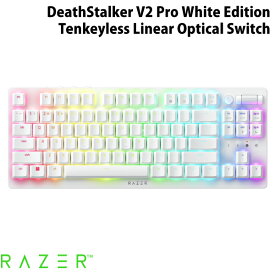 Razer公式 Razer DeathStalker V2 Pro Tenkeyless 英語配列 有線 / Bluetooth 5.0 / 2.4GHz ワイヤレス 両対応 静音リニアオプティカルスイッチ 薄型ゲーミングキーボード Linear Optical Switch White Edition レーザー