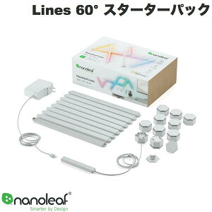 Nanoleaf Lines 60° �X�^�[�^�[�p�b�N 9�{���� # NL59-K-0006LW-9PK �i�m���[�t (�X�}�[�g���C�g�E�Ɩ�)