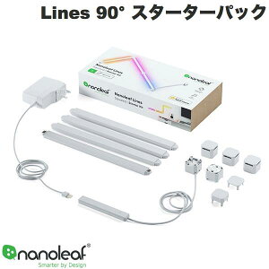 Nanoleaf Lines 90° �X�^�[�^�[�p�b�N4�{���� # NL59K06-4SN00 �i�m���[�t (�X�}�[�g���C�g�E�Ɩ�)