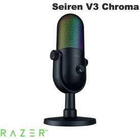Razer Seiren V3 Chroma タップトゥミュート機能搭載の RGB USB マイク Black # RZ19-05060100-R3M1 レーザー (マイクロホン USB)