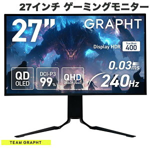 [^i] Team GRAPHT Gaming Monitor QD-OLED pl 27C` Q[~Oj^[ # GRT058-2724OEL-BK `[Otg (fBXvCEj^[)