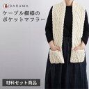 編み物キット ケーブル模様のポケットマフラー キット 編み図付き レシピ DARUMA ダルマ スパニッシュメリノ メリノ …