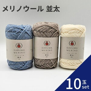 メリノウール 並太 【10玉セット】01-6700 毛糸 毛 ウール 毛編み糸 DARUMA ダルマ 手芸 秋冬 編み物 並太 メリノスタイル メリノ ニット セーター カーディガン ベスト 帽子 スヌード ストール マ