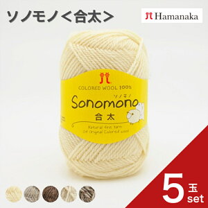 【5玉セット】 毛糸 Hamanaka ハマナカ ソノモノ<合太> 全5色 毛糸 編み物 手編み かぎ針編み 毛糸セット 初心者向け毛糸 通販 おしゃれ 毛糸 詰め合わせ