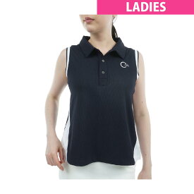 セシルマクビー グリーン　CECIL McBEE green　サイドプリーツ ノースリーブポロシャツ　レディス